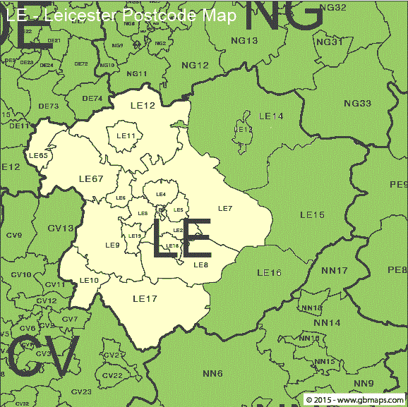 Postcode Map For Leicester